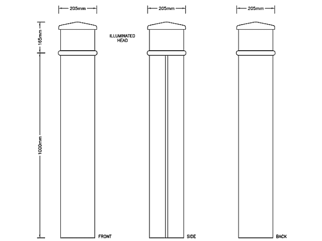 CLASSIC 1000mm Stroomzuil 1 WCD