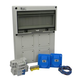 AANSLUITKAST front 2 WCD CEE 16A / 2X KWH meter IP65 - KIT
