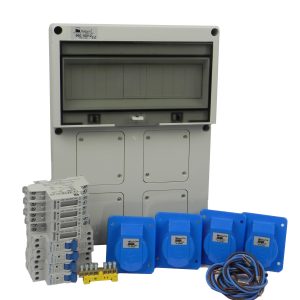 AANSLUITKAST front 4 WCD CEE 16A / 4X KWH meter IP65 - KIT