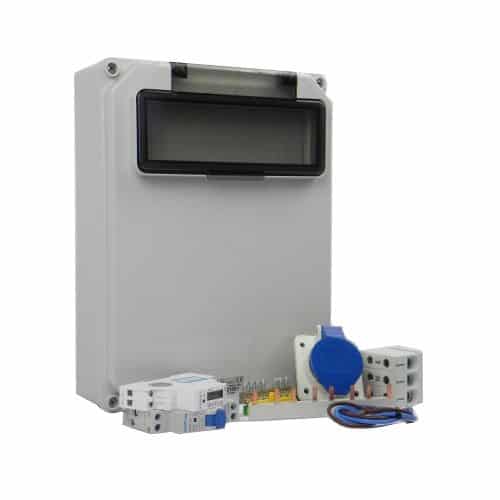 AANSLUITKAST zijkant 1 WCD CEE 16A / 1x KWH meter IP44 - KIT