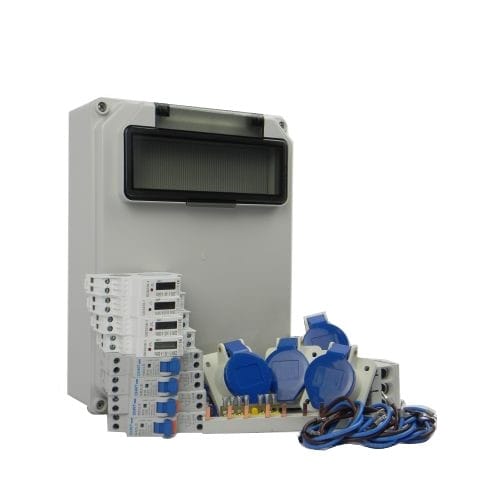 AANSLUITKAST zijkant 4 WCD CEE 16A / 4x KWH meter IP44 - KIT