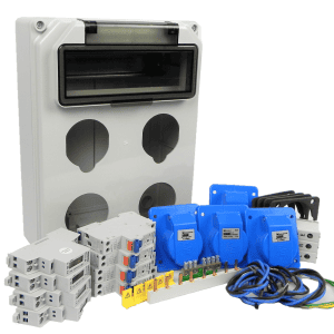 AANSLUITKAST front 4 WCD CEE 16A / 4x KWH meter IP44 - KIT