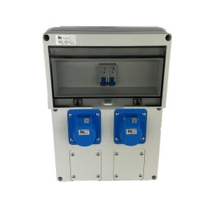 AANSLUITKAST front 2 WCD CEE 16A IP65 - GEMONTEERD