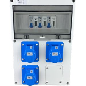 AANSLUITKAST front 3 WCD CEE 16A / 3X KWH meter IP65 - GEMONTEERD