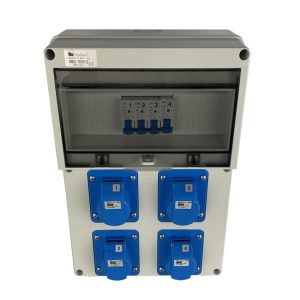 AANSLUITKAST front 4 WCD CEE 16A IP65 - GEMONTEERD
