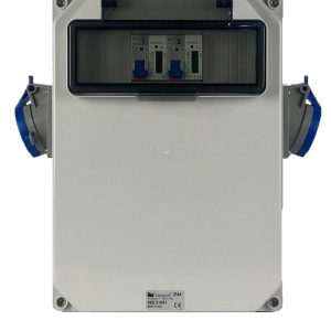 AANSLUITKAST zijkant 2 WCD CEE 16A / 2x KWH meter IP44 - GEMONTEERD