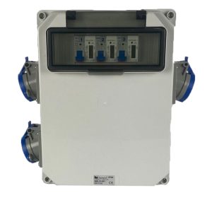 AANSLUITKAST zijkant 3 WCD CEE 16A / 3x KWH meter IP44 - GEMONTEERD
