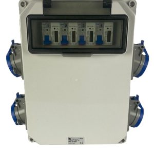 AANSLUITKAST zijkant 4 WCD CEE 16A / 4x KWH meter IP44 - GEMONTEERD