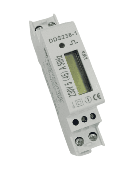 KWH-METER 1 FASE, 1000 IMP-KWH MAX 45A DIN-MONTAGE