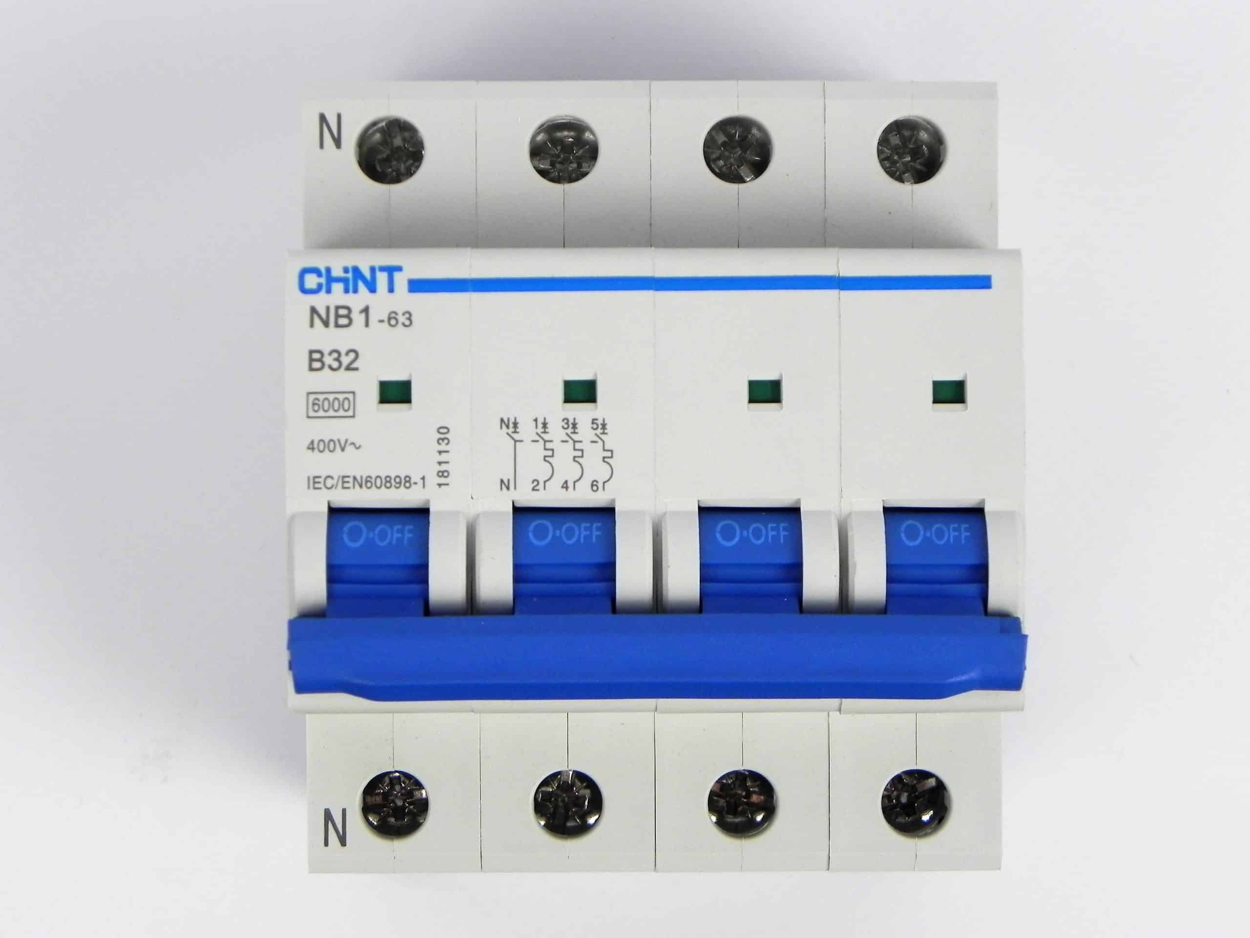 32AMP AUTOMAAT 3P+N TYPE B 6KA MCB