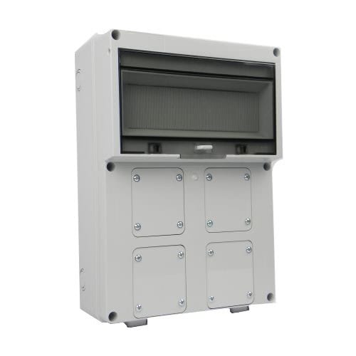 Aansluitkast leeg 12mod flap 4 wcd-aansluitingen front IP65