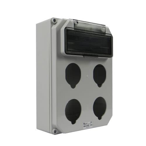 Aansluitkast leeg 10mod flap 4 wcd-aansluitingen front IP44