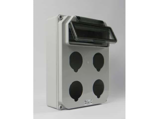 Aansluitkast leeg 10mod flap 4 wcd-aansluitingen front IP44